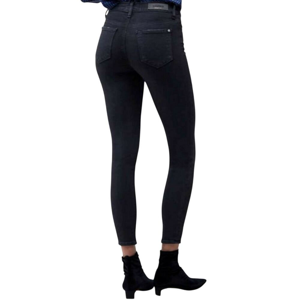 Black Baldwin Cropped Jeans Karlie High Rise - Picture 3 of 5